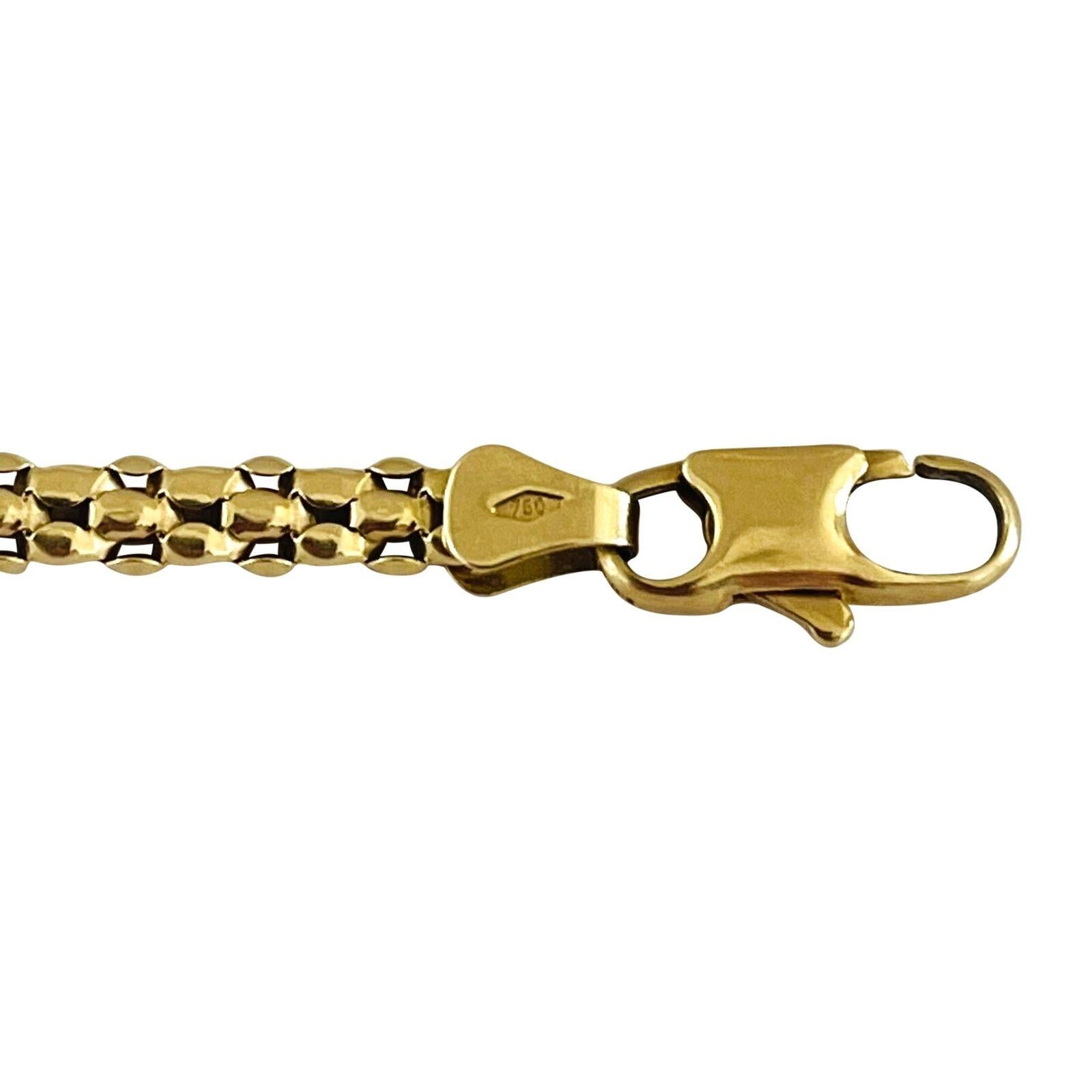 18 Karat Yellow Gold Ladies UnoAErre Popcorn Link Bracelet Italy 1