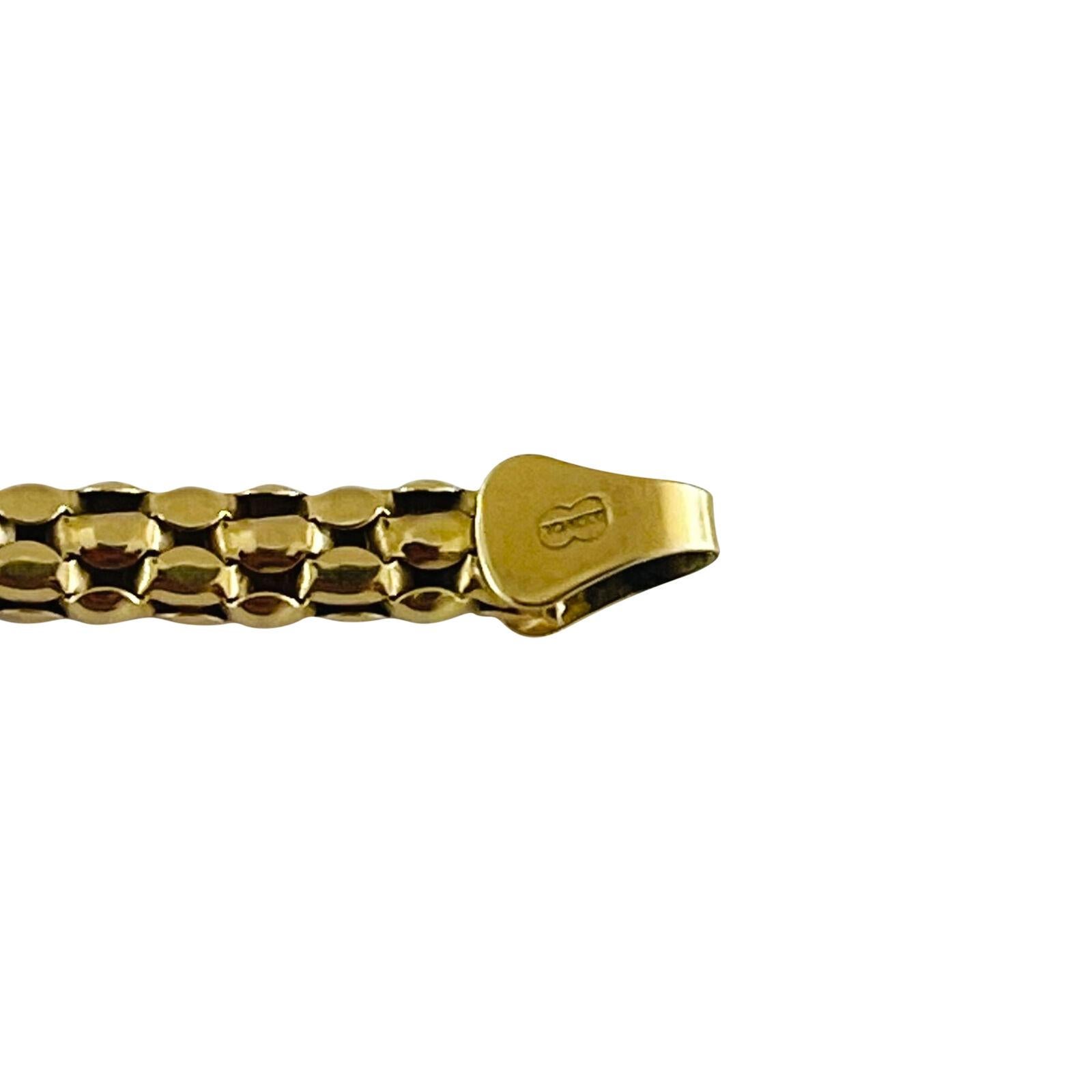 18 Karat Yellow Gold Ladies UnoAErre Popcorn Link Bracelet Italy 2