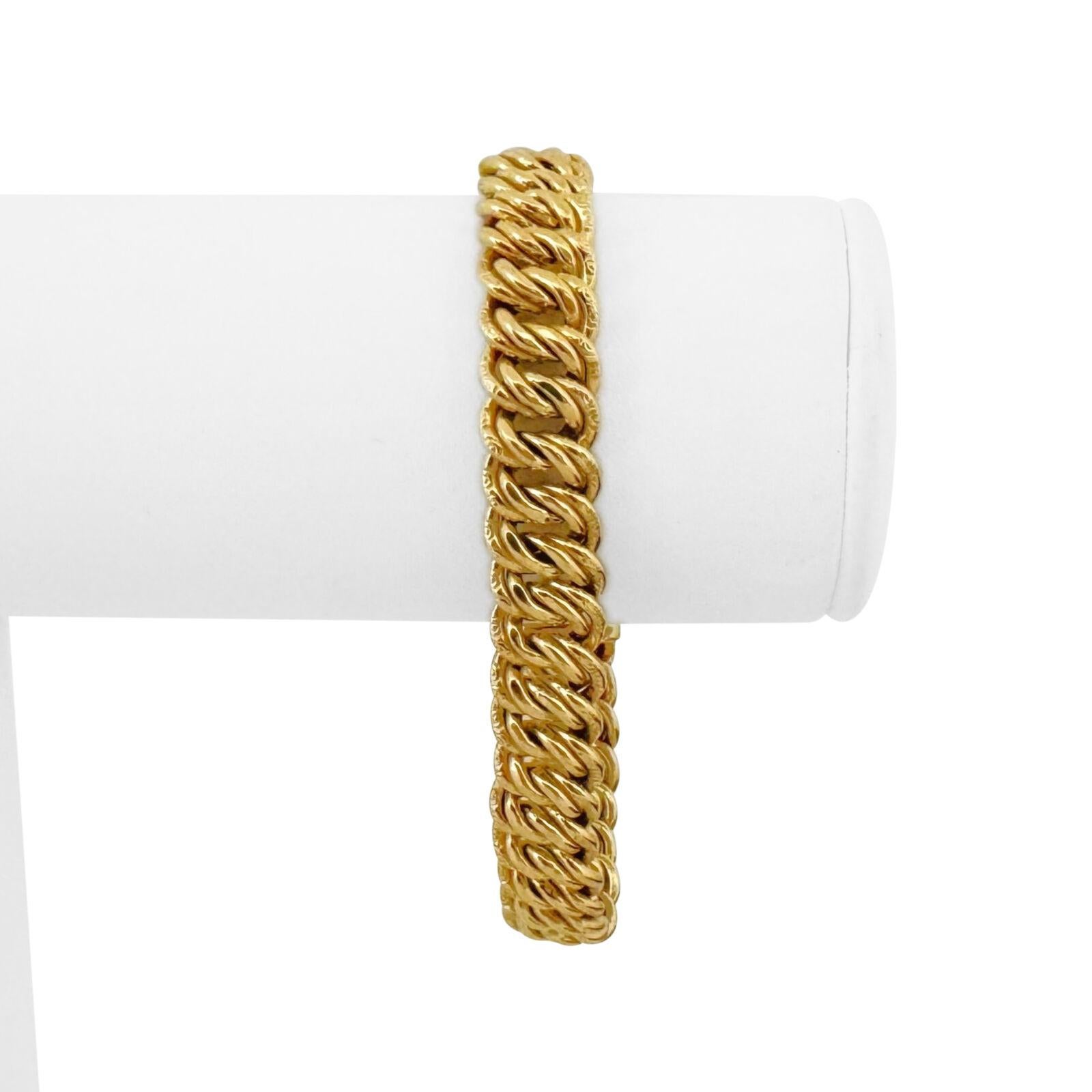 18k Gelbgold 25,6g Damen UnoAErre 10mm Twisted Curb Link Armband Italien 7,5