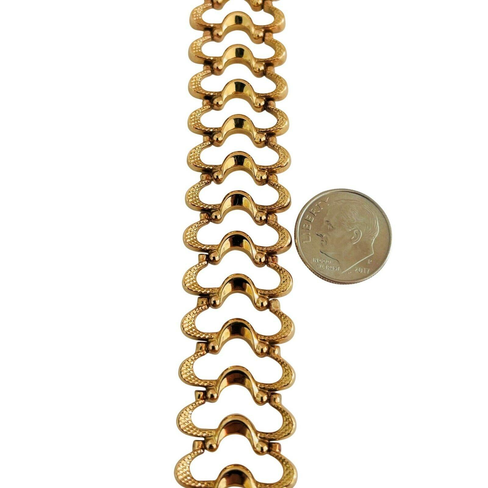 18 Karat Yellow Gold Ladies Vintage Fancy Link Bracelet Italy In Good Condition In Guilford, CT