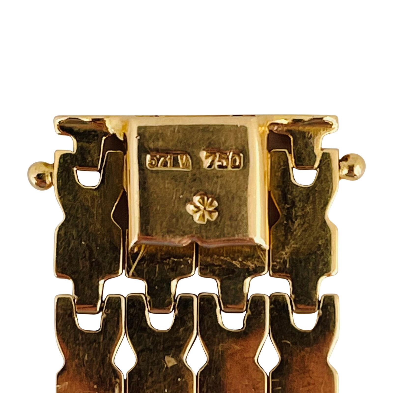 18 Karat Yellow Gold Ladies Vintage Fancy Link Bracelet Italy 2