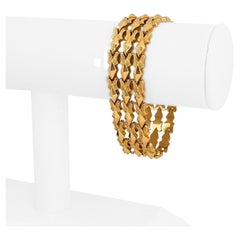 18 Karat Yellow Gold Ladies Vintage Fancy Link Bracelet, Italy