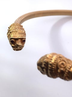 18 Karat Yellow Gold Lalaounis Ruby Chimera head Necklace