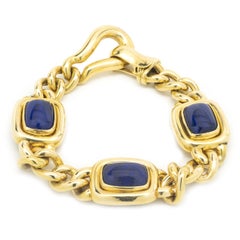 18 Karat Yellow Gold Lapis Gianni Stile Bracelet