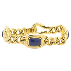 18 Karat Yellow Gold Lapis Gianni Stile Bracelet