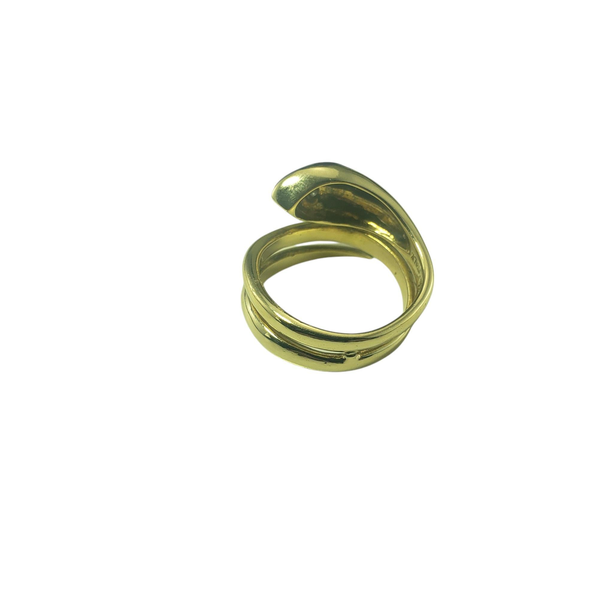 Contemporary 18 Karat Yellow Gold Lapis Lazuli and Diamond Snake Ring Size 6.25 #19595 For Sale
