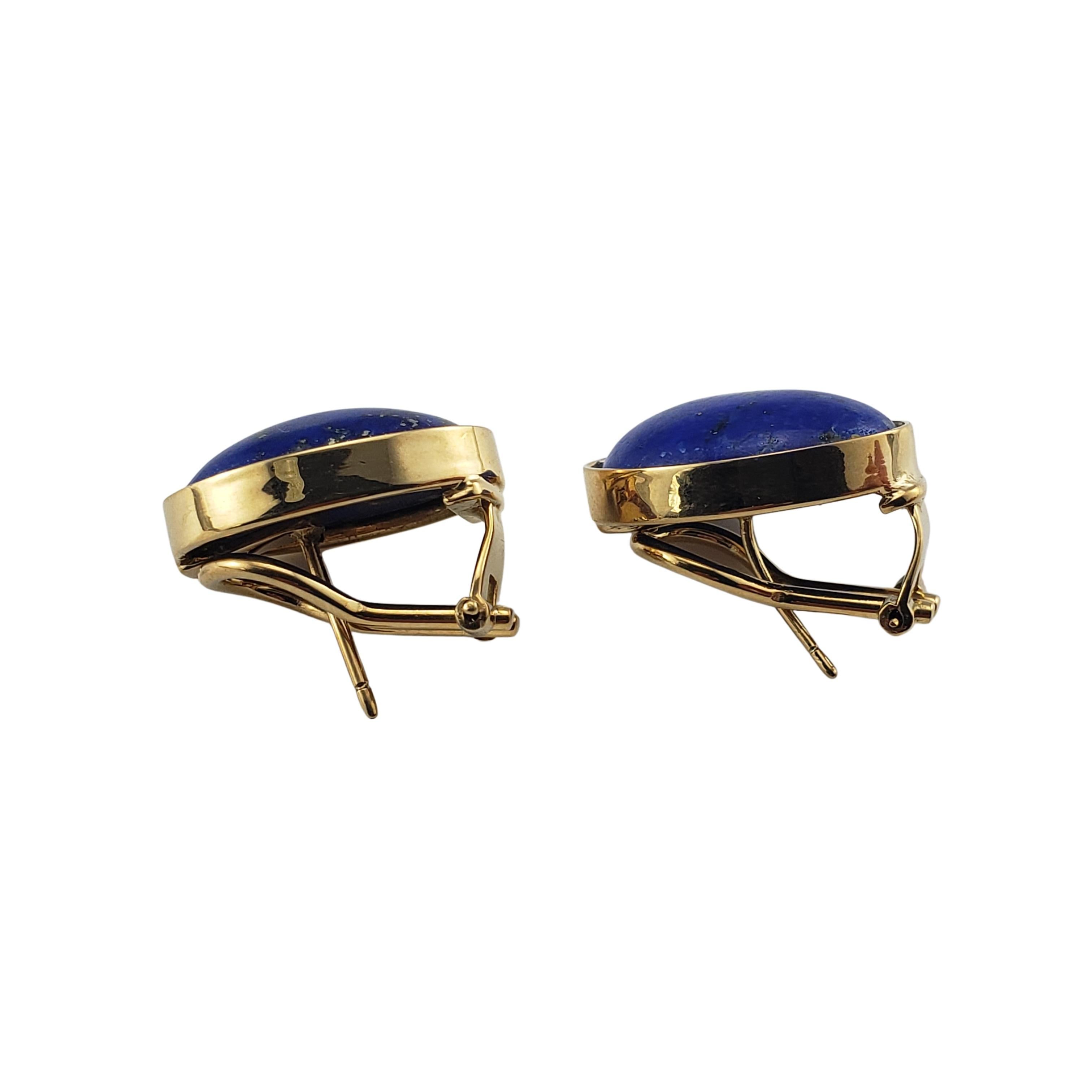 Boucles d'oreilles en or jaune 18 carats et lapis-lazuli Bon état - En vente à Washington Depot, CT
