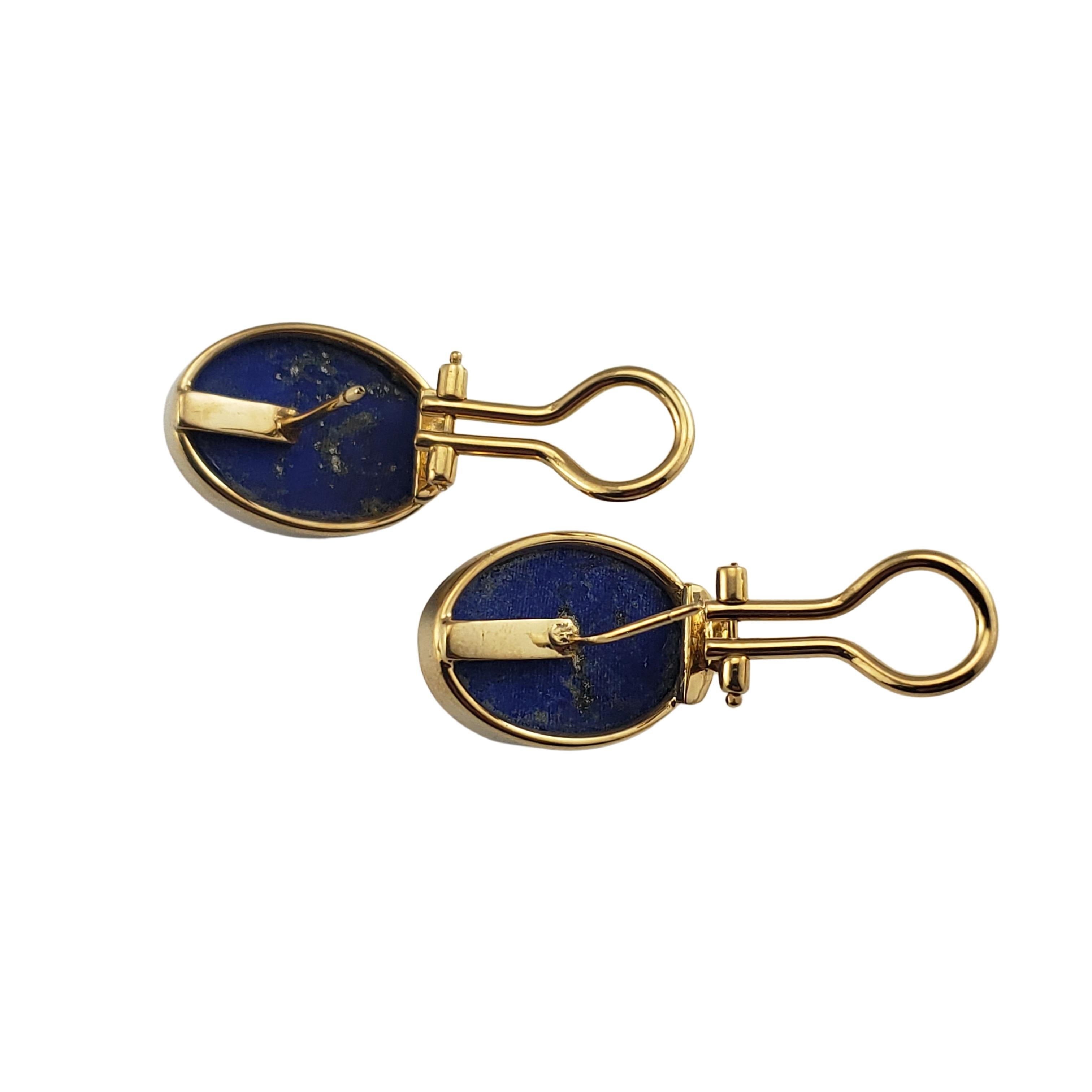 Women's 18 Karat Yellow Gold Lapis Lazuli Earrings For Sale