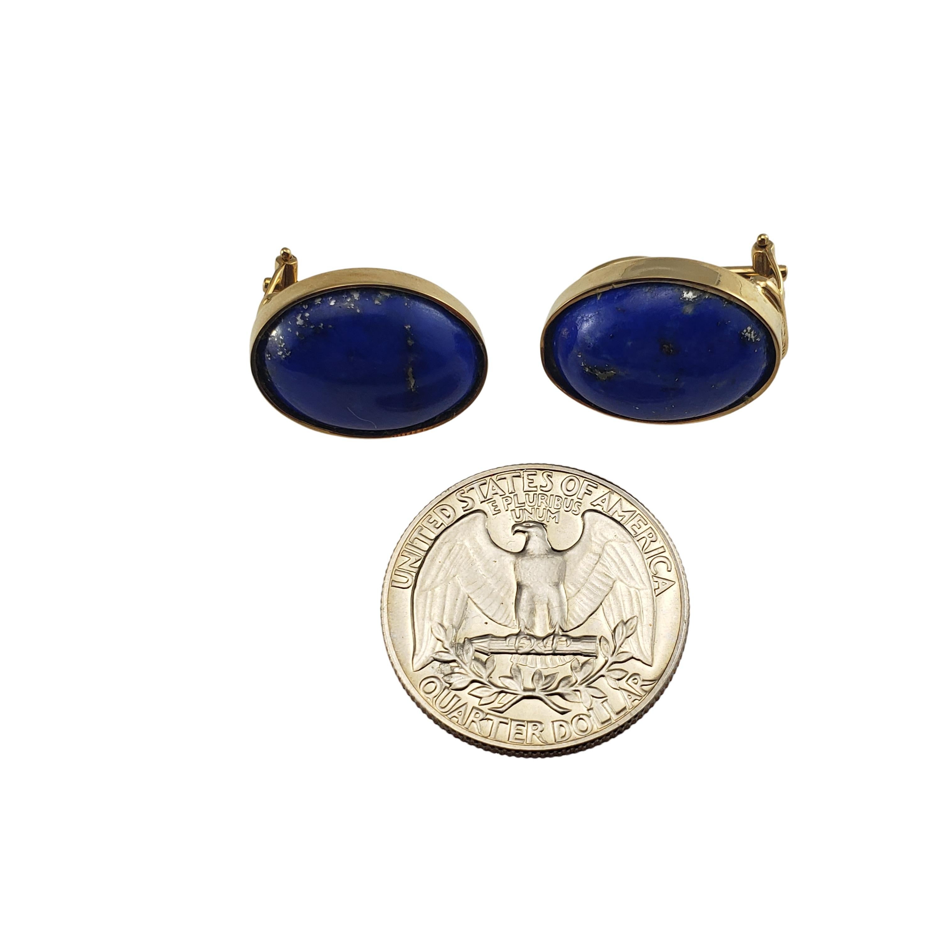 Boucles d'oreilles en or jaune 18 carats et lapis-lazuli en vente 1