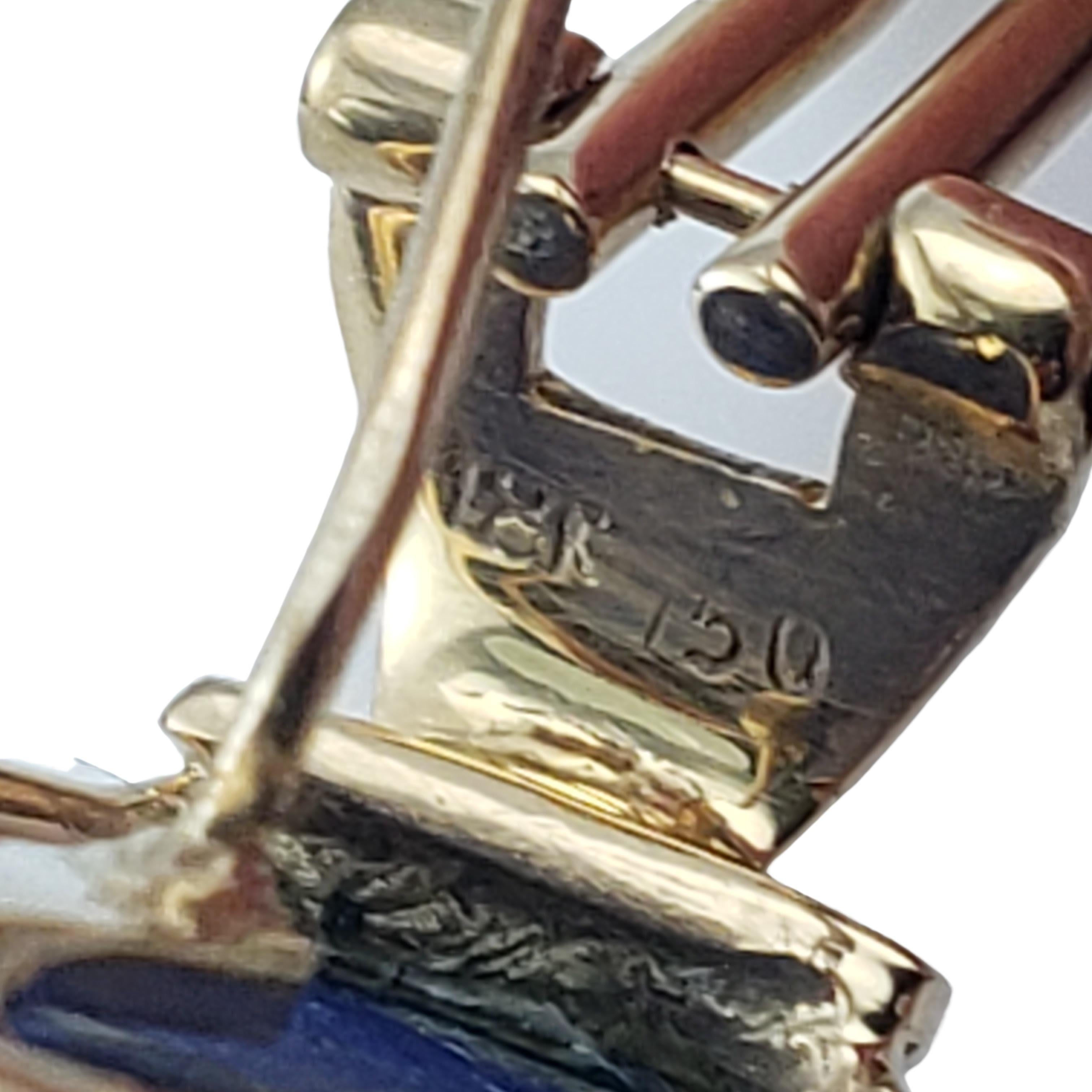 Boucles d'oreilles en or jaune 18 carats et lapis-lazuli en vente 2