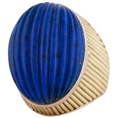 18 Karat Yellow Gold Lapis Ring