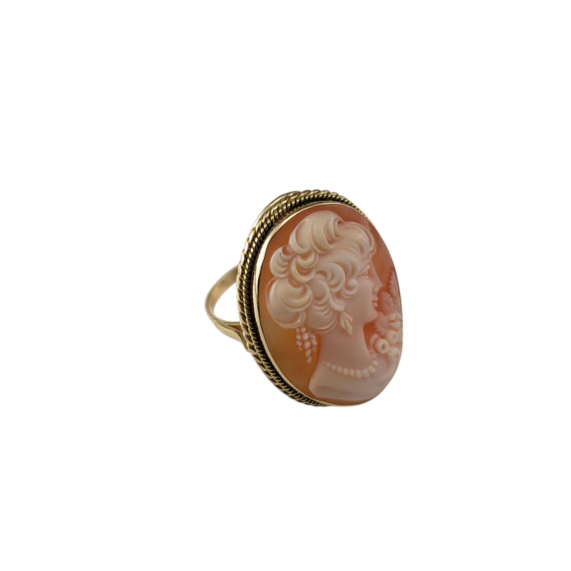 Contemporary 18 Karat Yellow Gold Large Cameo Ring Size 7.25 #21129 For Sale