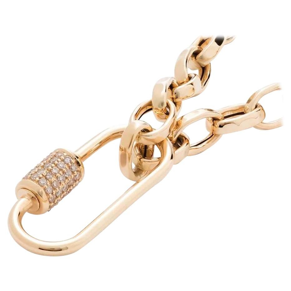 18K Yellow Gold Large Oval Diamond Carabiner