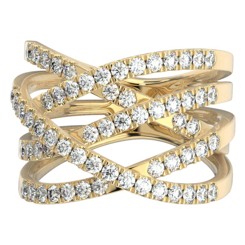 18 Karat Yellow Gold Laval Fashion Diamond Ring '1.00 Carat' For Sale