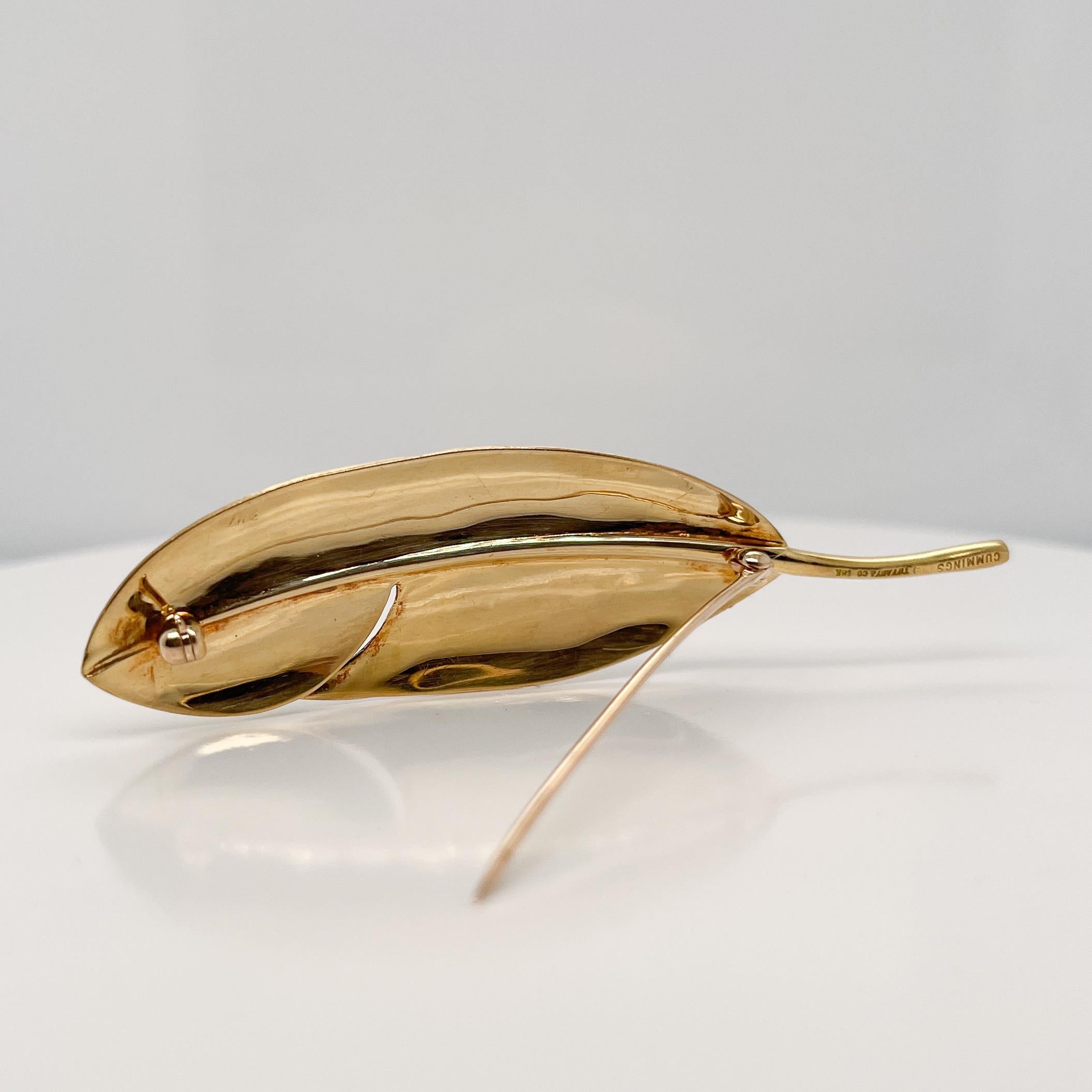 18 Karat Yellow Gold Leaf or Feather Brooch by Angela Cummings for Tiffany & Co. For Sale 5