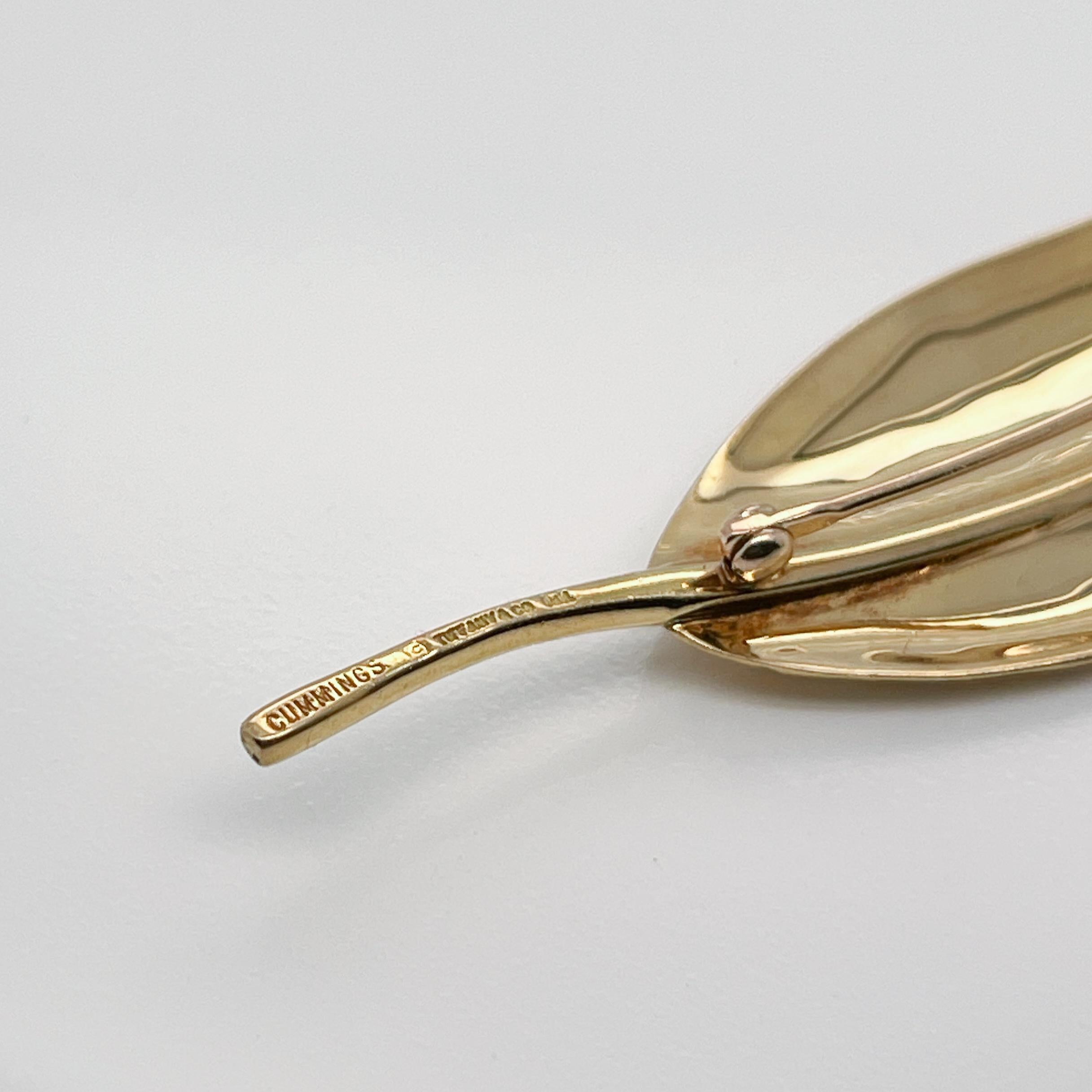 18 Karat Yellow Gold Leaf or Feather Brooch by Angela Cummings for Tiffany & Co. For Sale 10