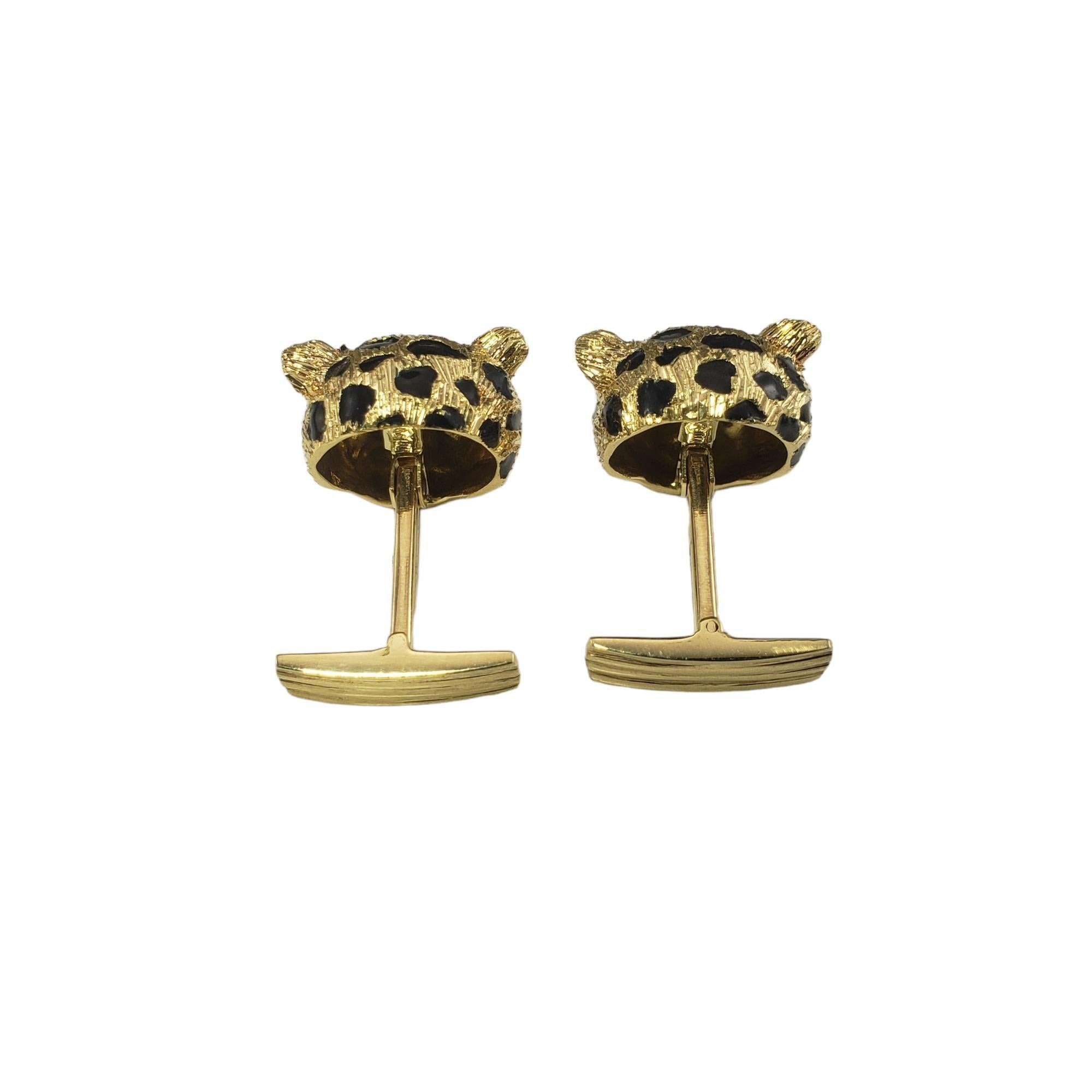 18 Karat Yellow Gold Leopard Cufflinks #16237 2