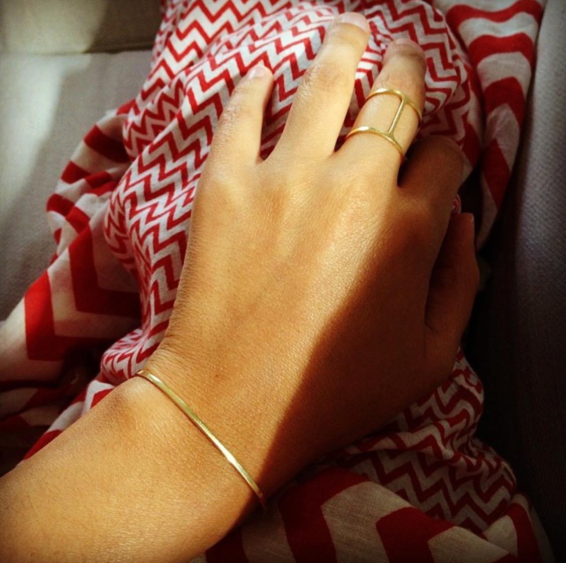 18k Yellow Gold One Liner Cuff features a single row of solid yellow gold and an opening on the bottom to slide onto the wrist
From Karma El Khalil's Classics Collection 
18k Yellow Gold 
Perfect layering piece paired with Karma El Khalil's Yellow