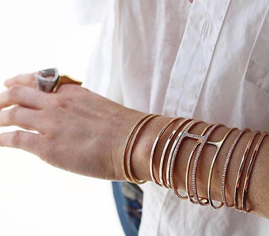 18 Karat Yellow Gold One Liner Cuff 2