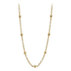 Handcrafted Natasha Gold Link and Bead Necklace by Single Stone