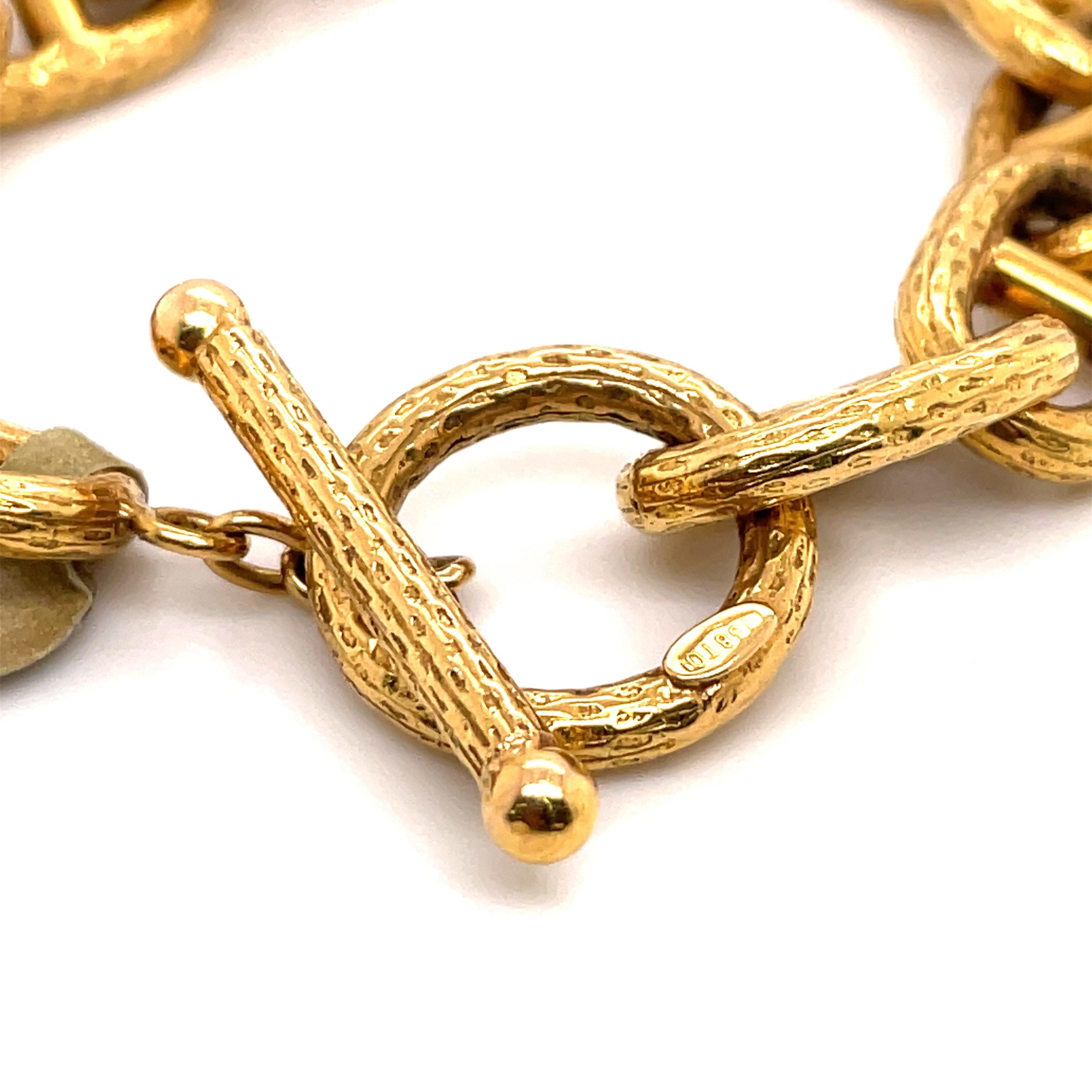 18 Karat Yellow Gold Link Bracelet 32.8 Grams 2