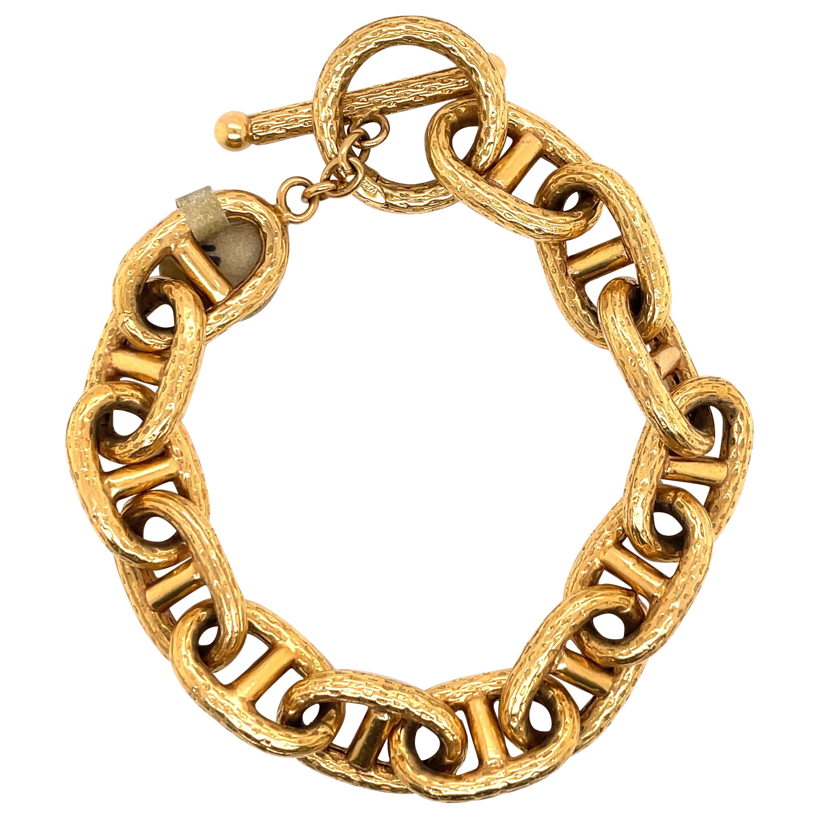 18 Karat Yellow Gold Link Bracelet 32.8 Grams