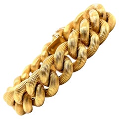 18 Karat Yellow Gold Cuban Link Bracelet 61.9 Grams