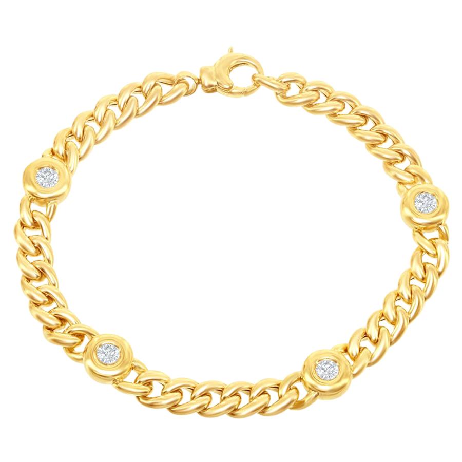 Bracelet à maillons en or jaune 18 carats en vente
