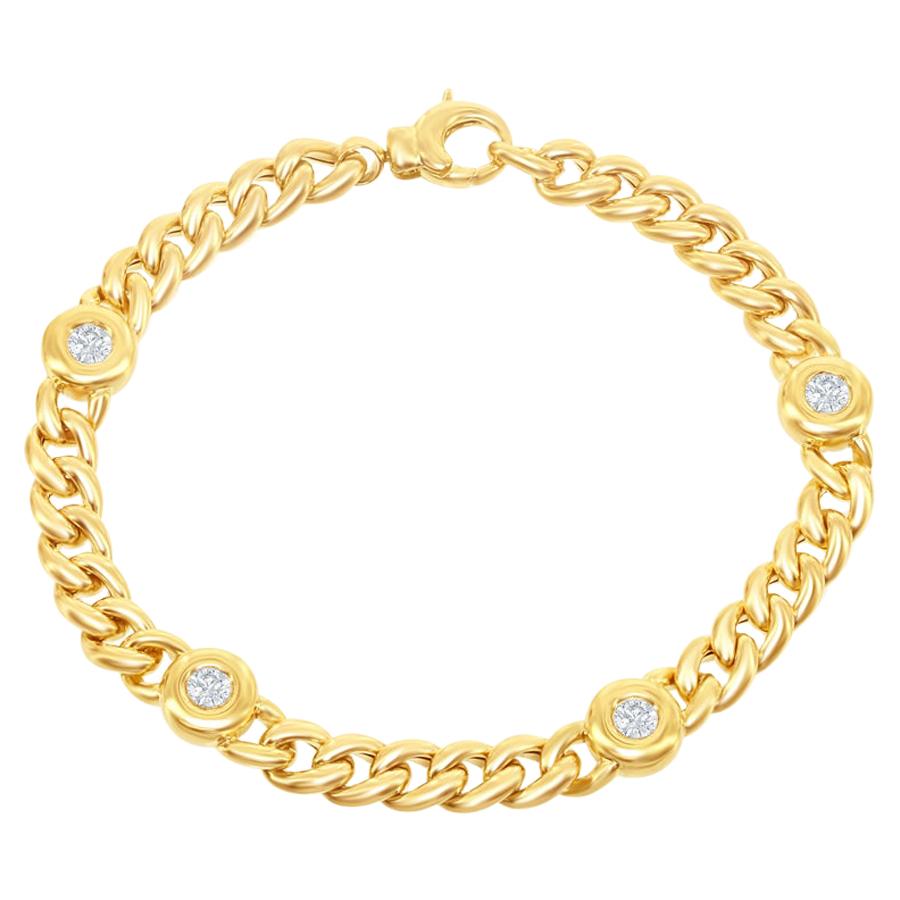 18 Karat Yellow Gold Link Bracelet For Sale