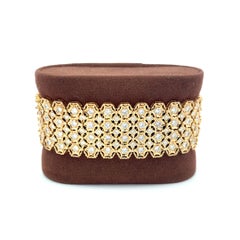 18 Karat Yellow Gold Link Bracelet with 9.2 Carat Round H-SI Diamonds