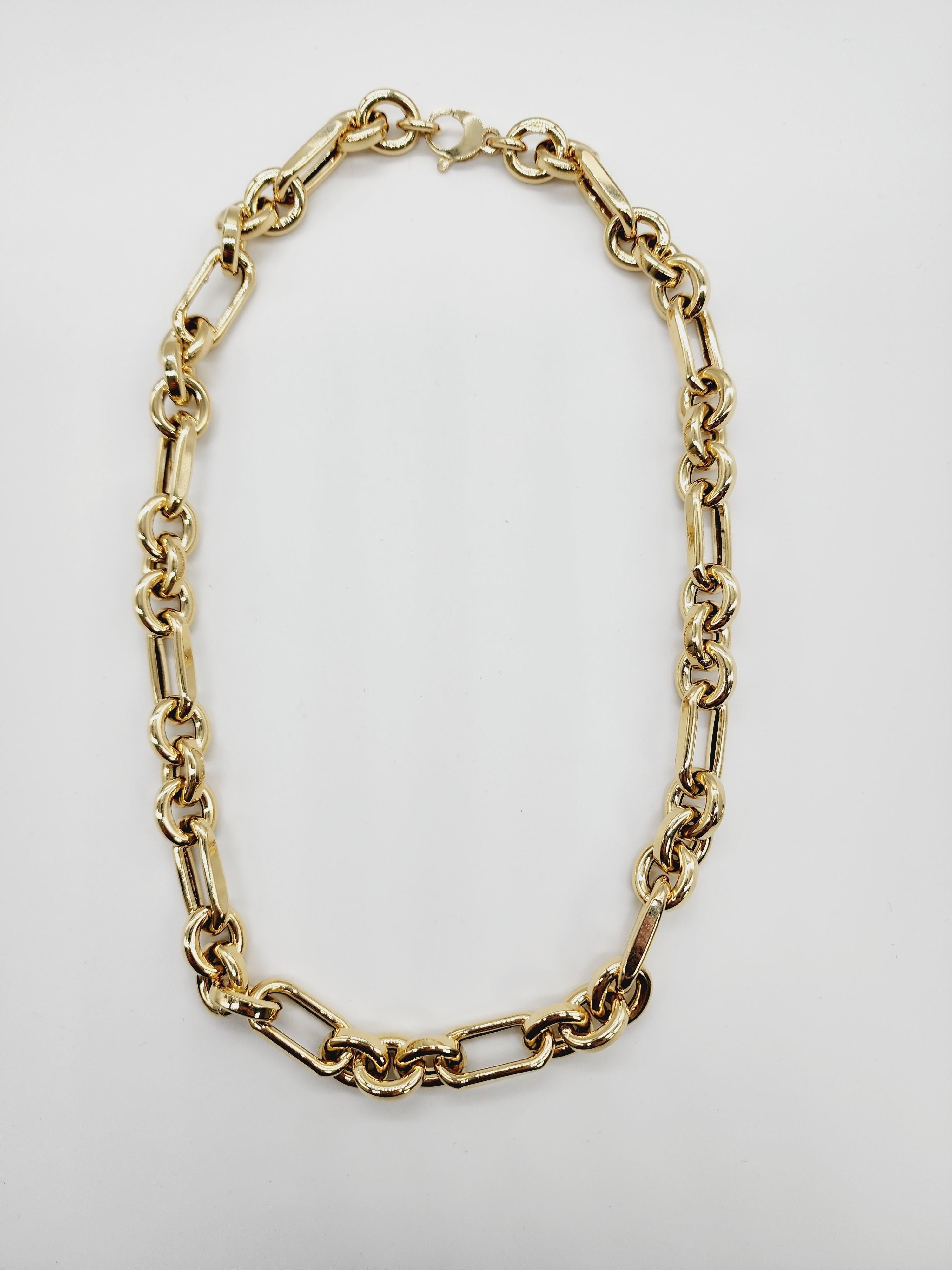18 Karat Yellow Gold Italian Link Chain 20'' 10 mm In New Condition In Great Neck, NY