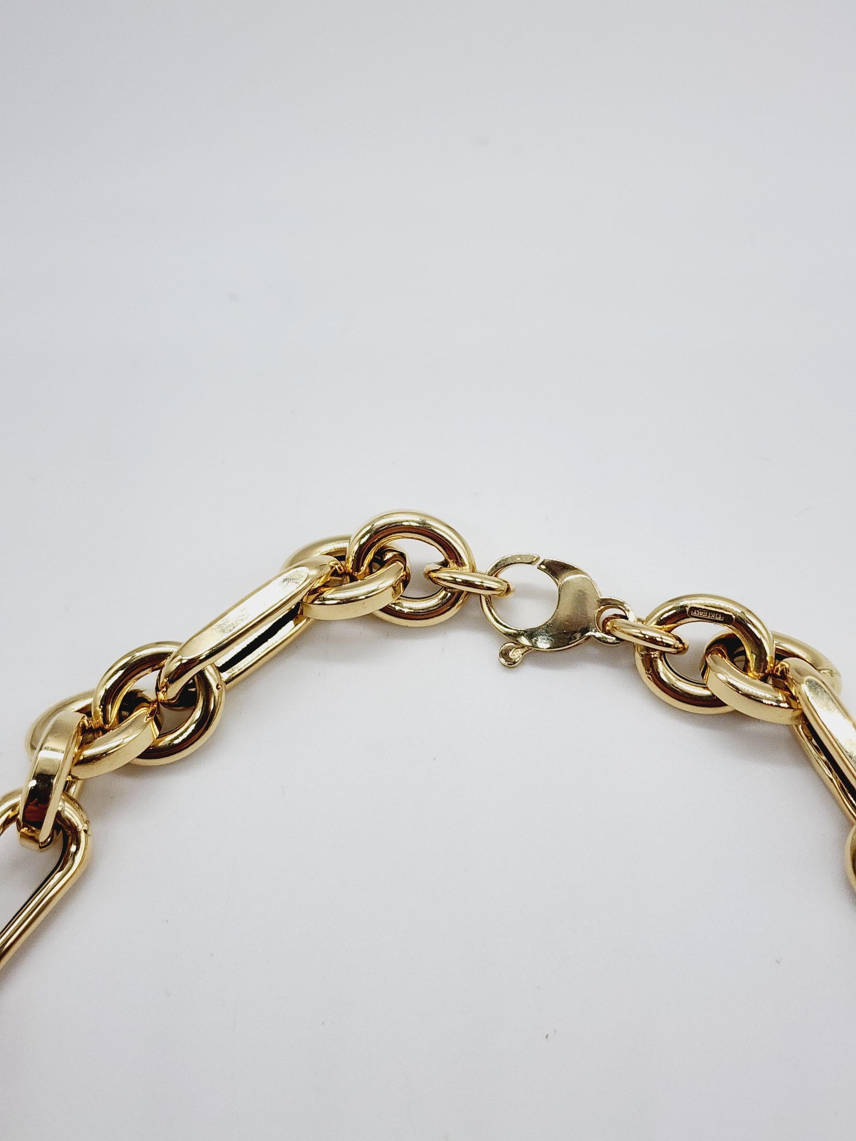 Women's or Men's 18 Karat Yellow Gold Italian Link Chain 20'' 10 mm