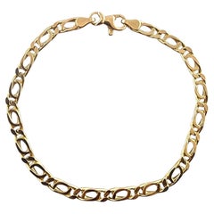 18 Karat Yellow Gold Link Chain Bracelet #19708