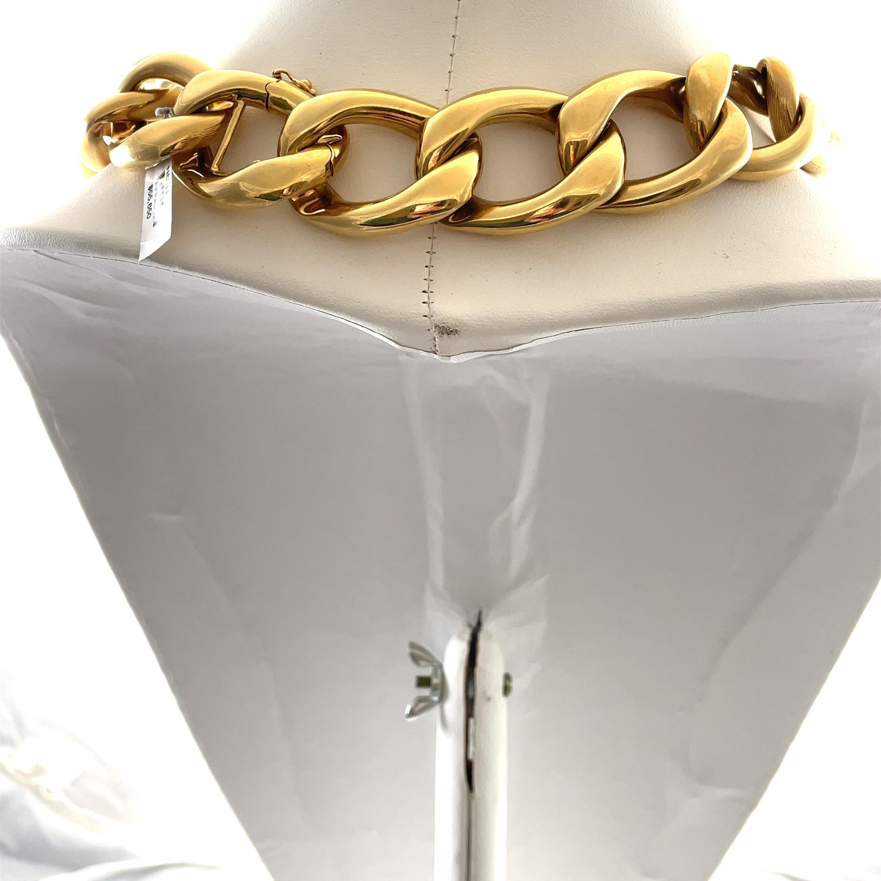Women's 18-Karat Yellow Gold Link Chain Necklace 196.35 Grams