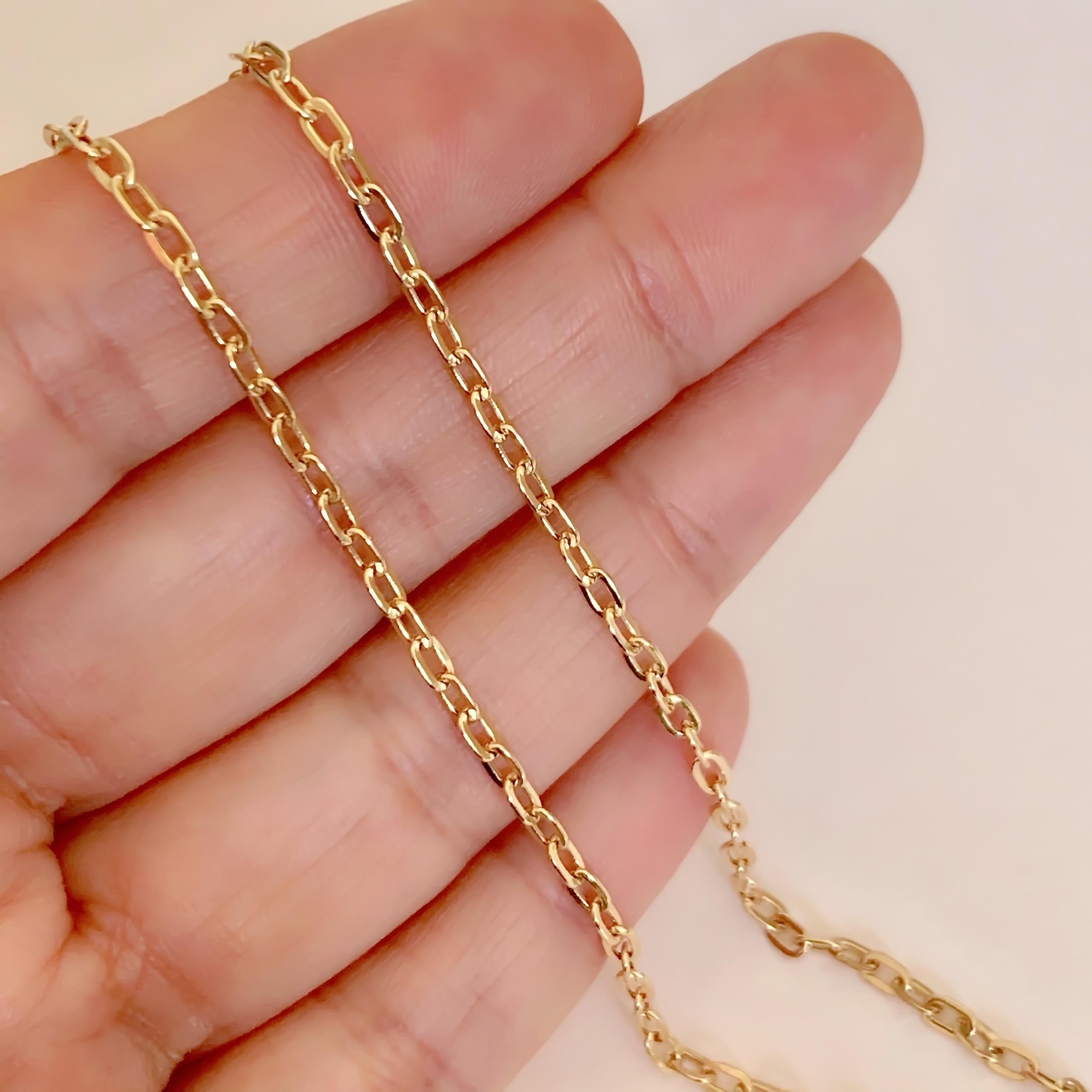 Contemporary 18 Karat Solid Yellow Gold Link Chain Necklace 40cm For Sale