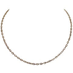 18 Karat Solid Yellow Gold Link Chain Necklace 40cm