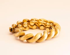 18 Karat Yellow Gold Link San Marco Macaroni Bracelet