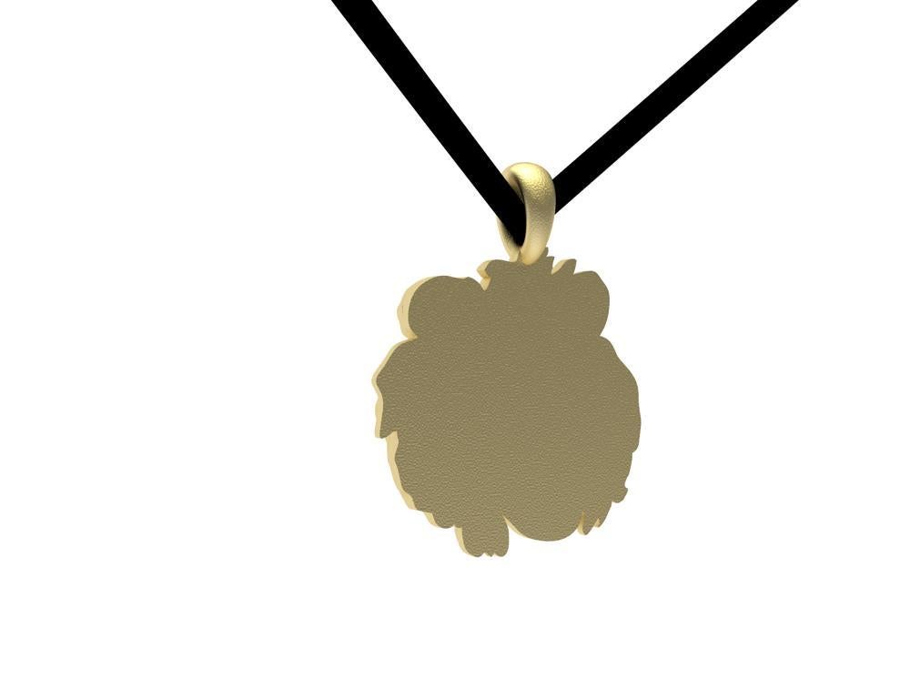 Contemporary 18 Karat Yellow Gold Lion Pendant Necklace For Sale