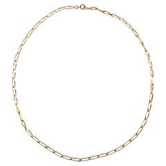 18 Karat Yellow Gold Long Gourmette Necklace