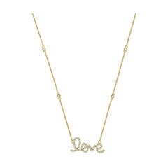 18 Karat Yellow Gold Love Diamond Necklace '1/4 Carat'