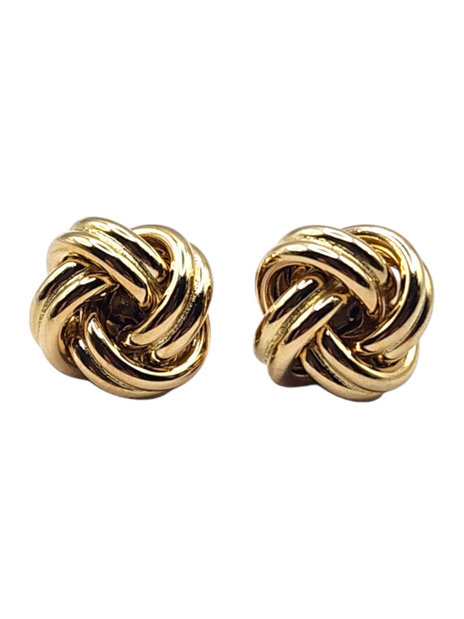 18 Karat Yellow Gold Love Knot Stud Earrings #20474