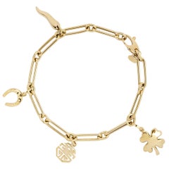 Bracciale portafortuna in oro giallo 18 carati