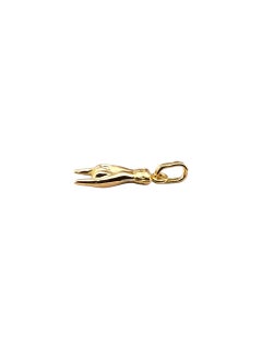 18 Karat Yellow Gold Mano Cornuto Good Luck Hand Charm #23184
