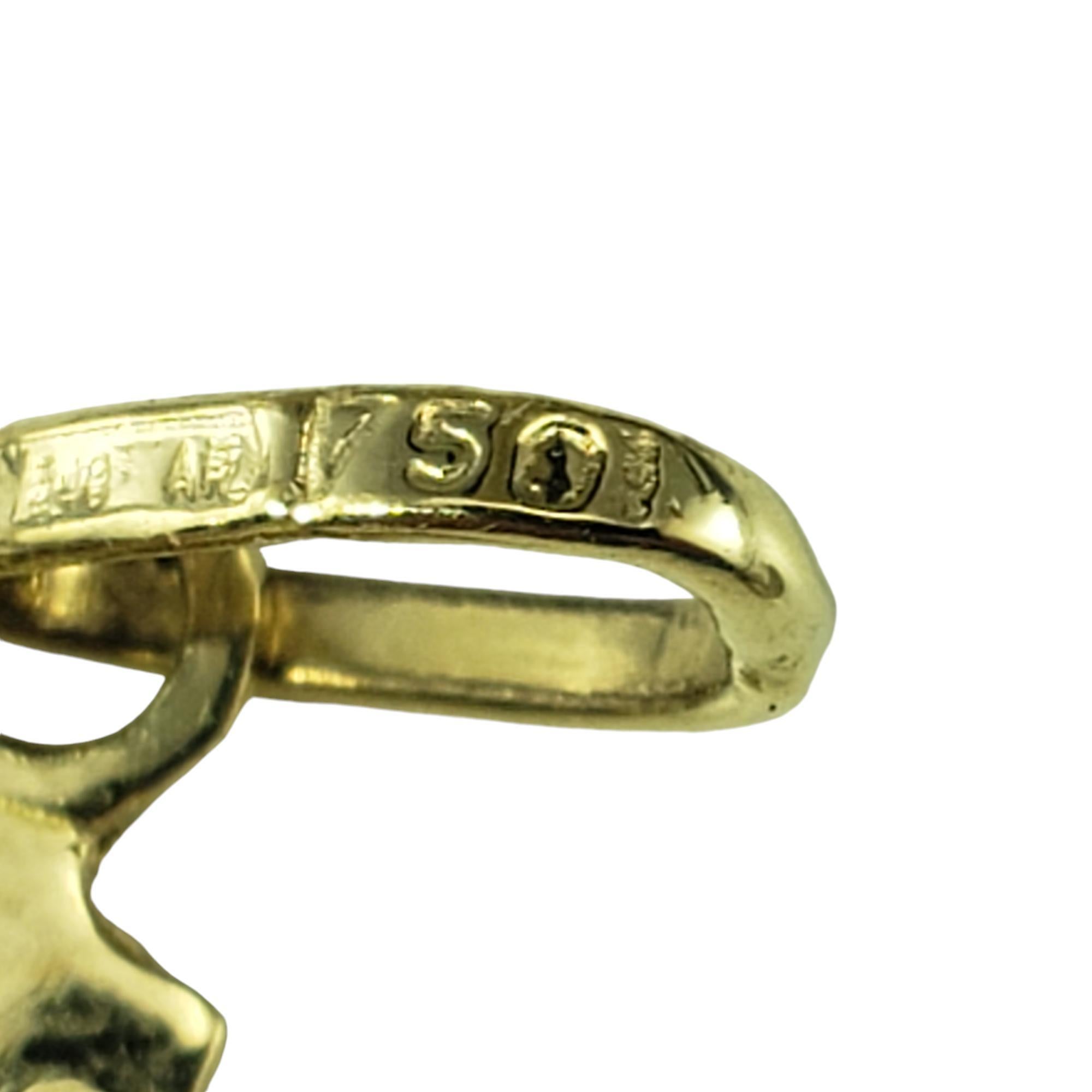 18 Karat Yellow Gold Map of Italy Charm Pendant #19163 1
