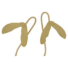 Boucles d'oreilles en or jaune 18 carats avec graines d'érable