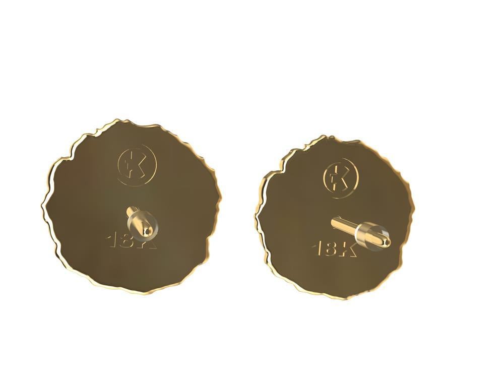 18 Karat Yellow Gold Marigold Stud Earrings For Sale 2