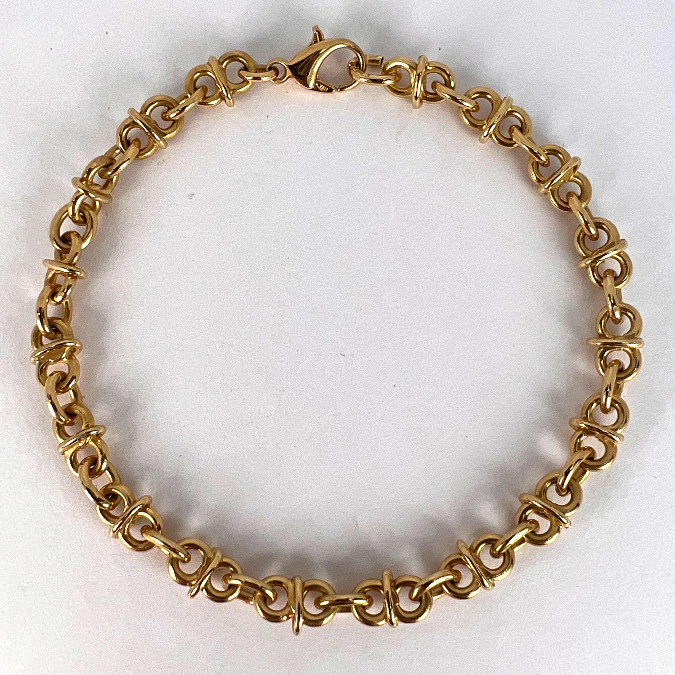 18 Karat Yellow Gold Mariner Chain Link Bracelet For Sale 6