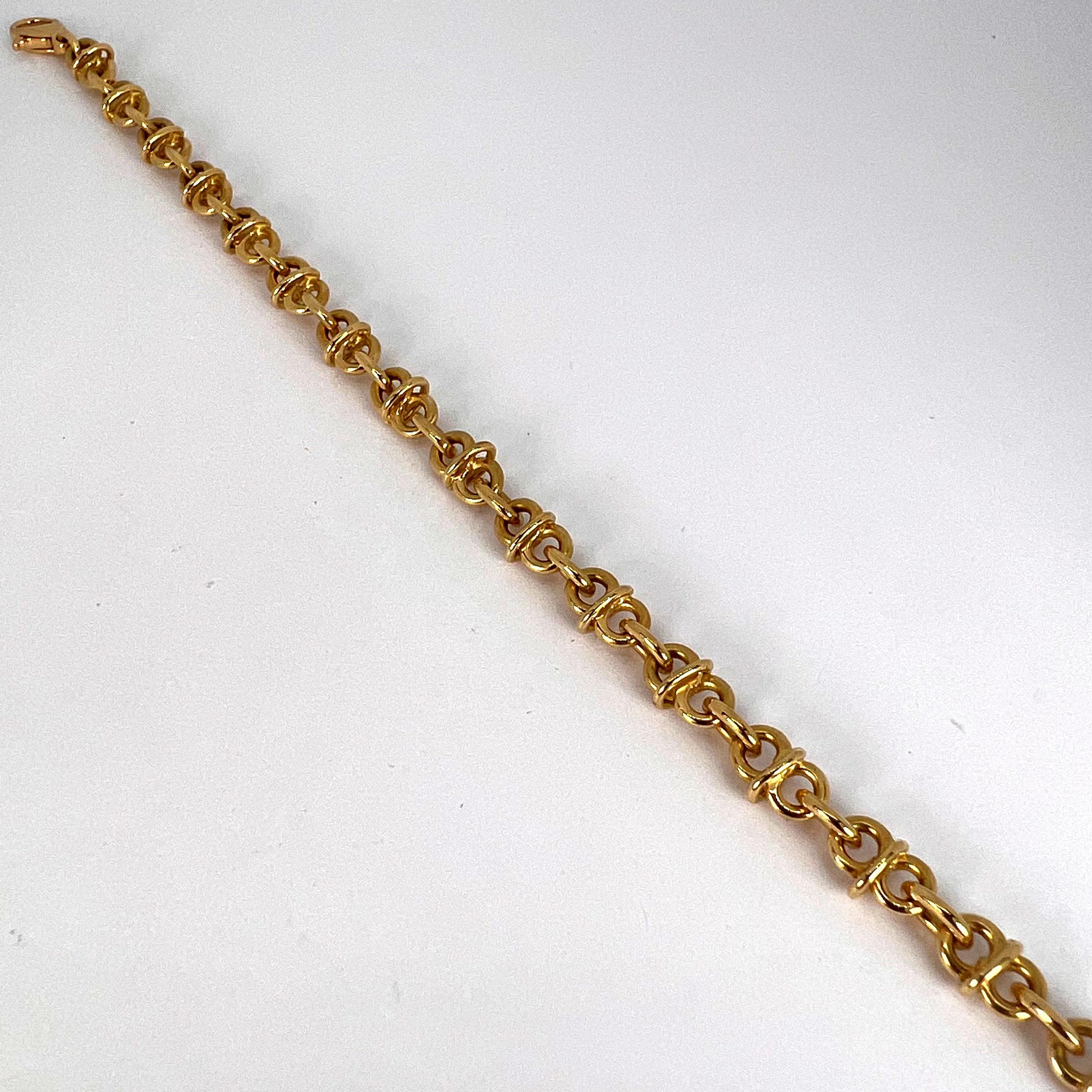 18 Karat Yellow Gold Mariner Chain Link Bracelet For Sale 8