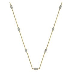 18 Karat Yellow Gold Marquise Diamond Necklace '1/3 Carat'