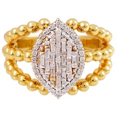 18 Karat Gelbgold Marquise-Diamantring